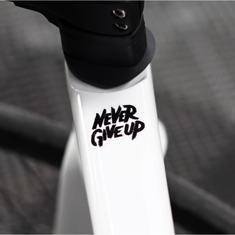 Mountain Biking Quotes - 2pcs NEVER GIVE UP Waterproof Vinyl