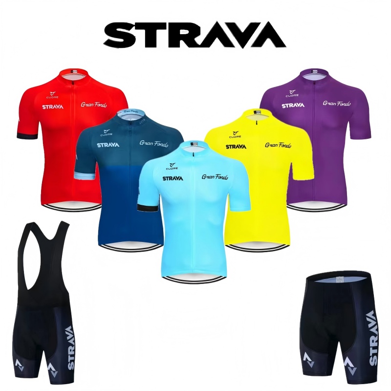 Mountain Biking Shirts - Strava Bike Jersey Set Summer Cycling