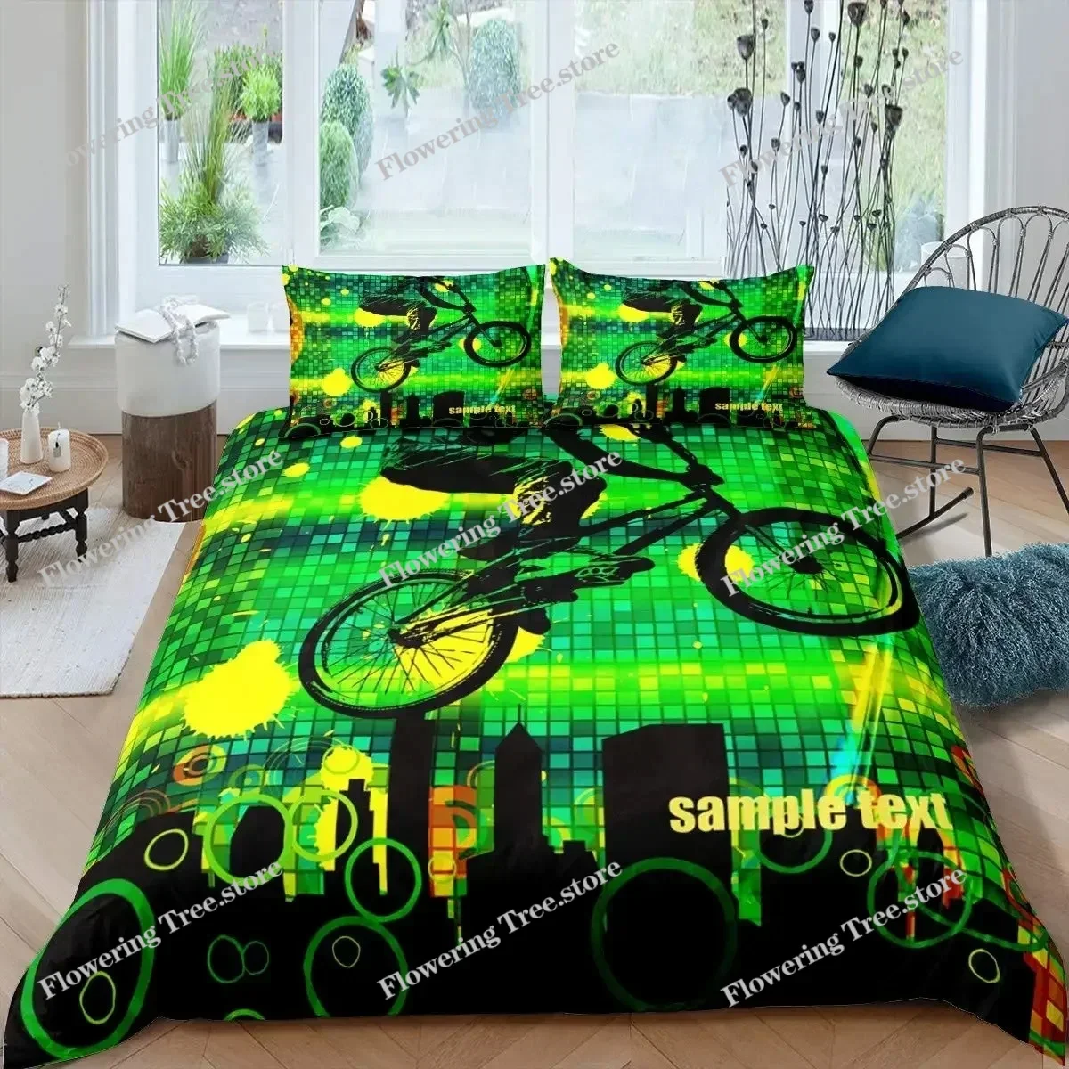 Bicycle Duvet Cover Set Microf - Mountain Biking Game 评论和价格