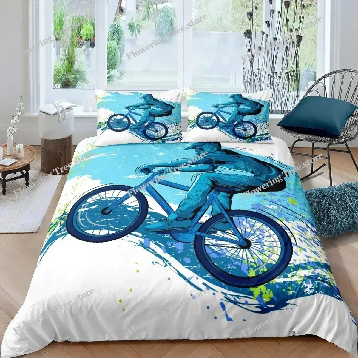 Bicycle Duvet Cover Set Microf - Mountain Biking Game 评论和价格