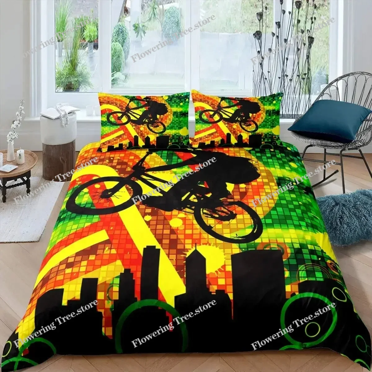 Bicycle Duvet Cover Set Microf - Mountain Biking Game 评论和价格