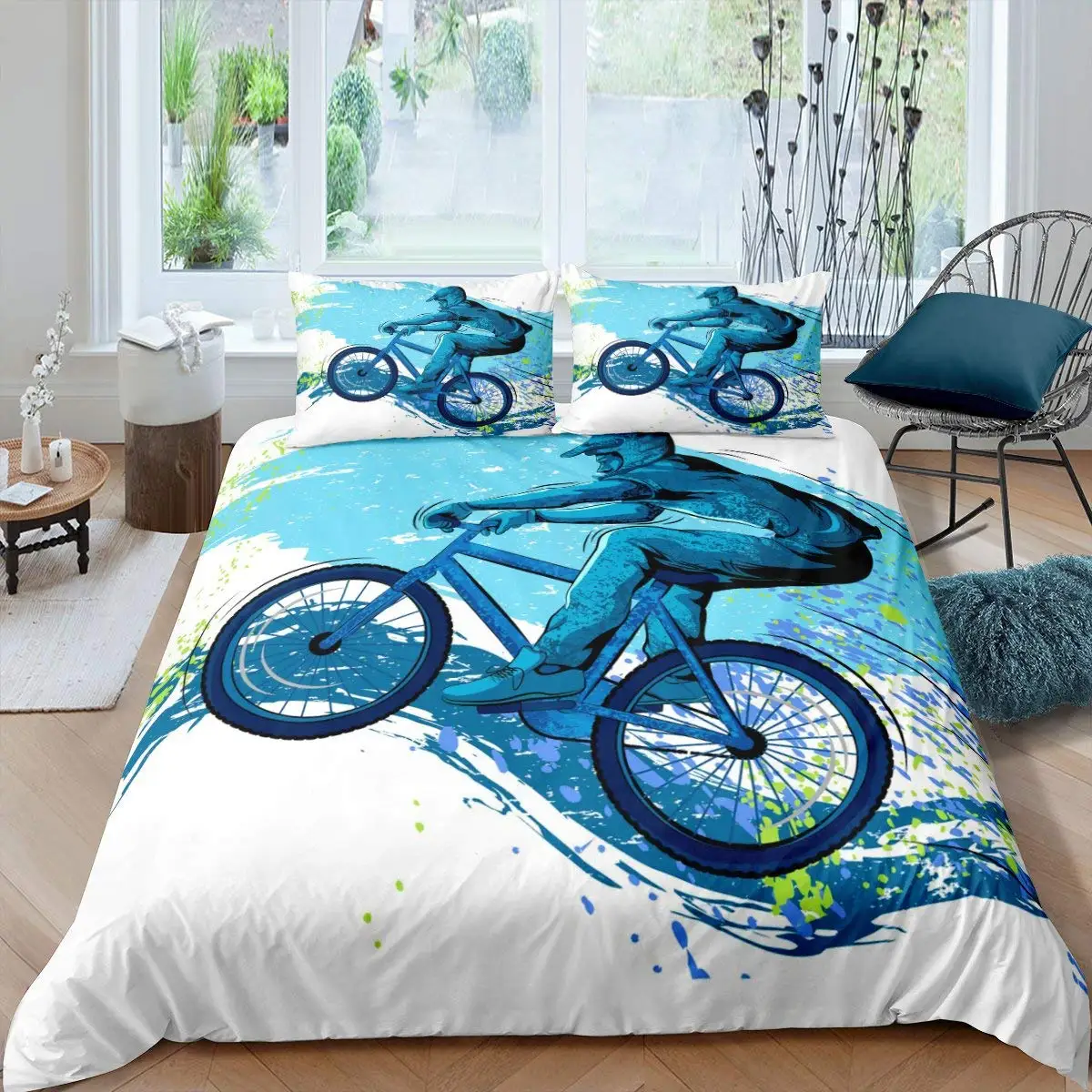 Bicycle Duvet Cover Set Microf - Mountain Biking Game 评论和价格