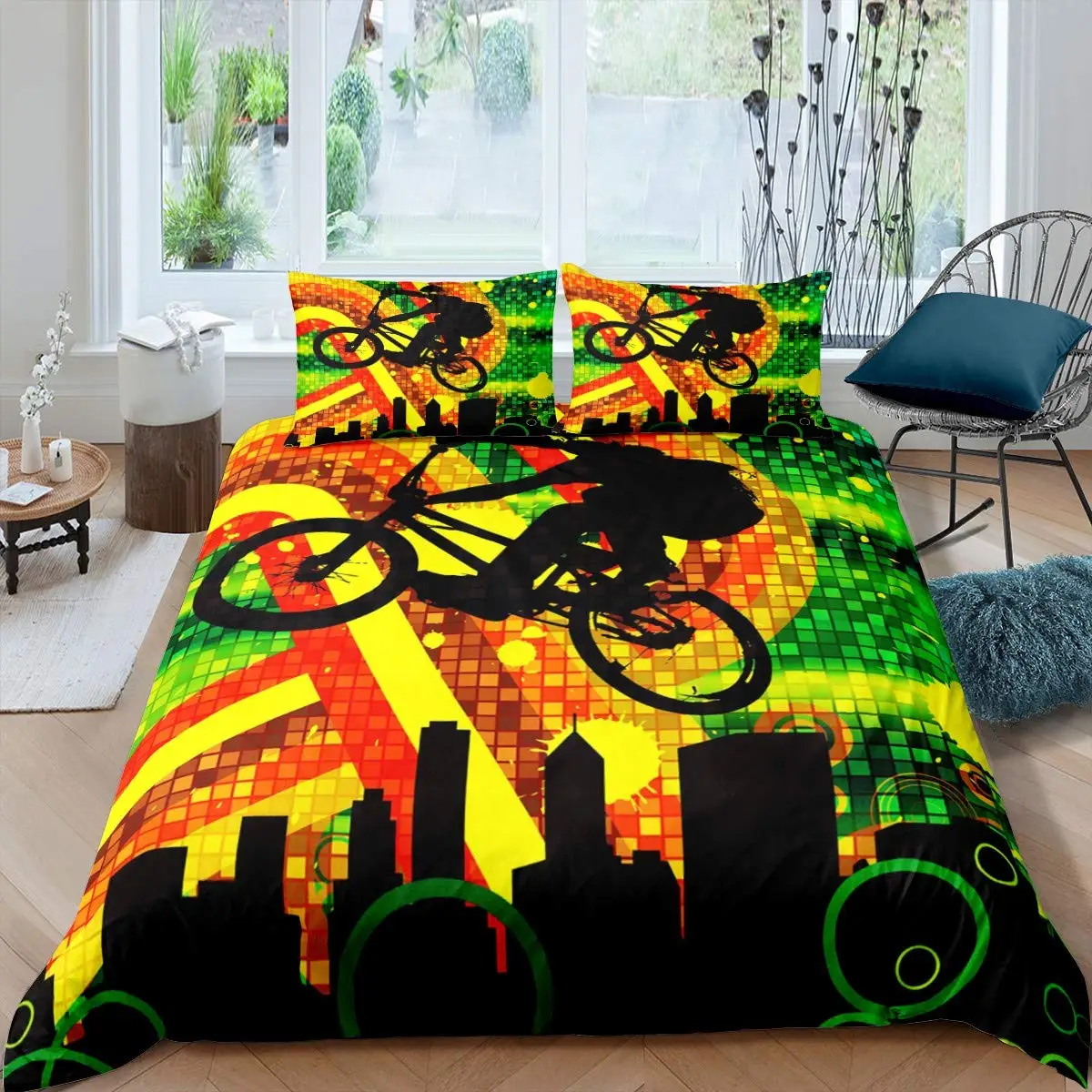 Bicycle Duvet Cover Set Microf - Mountain Biking Game 评论和价格